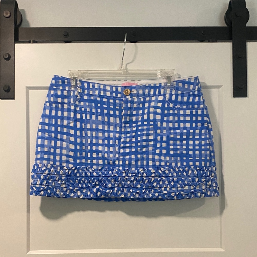 Lilly Pulitzer Blue Checkered Women's Skirt